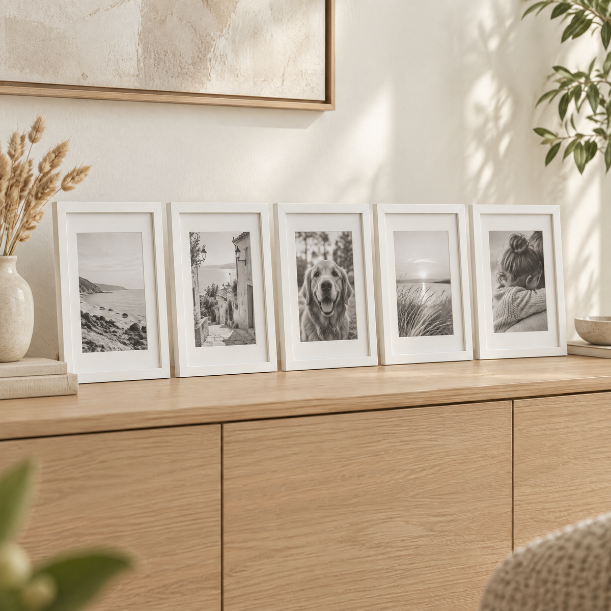 Photo Frames Lea – Set of 5 wooden frames