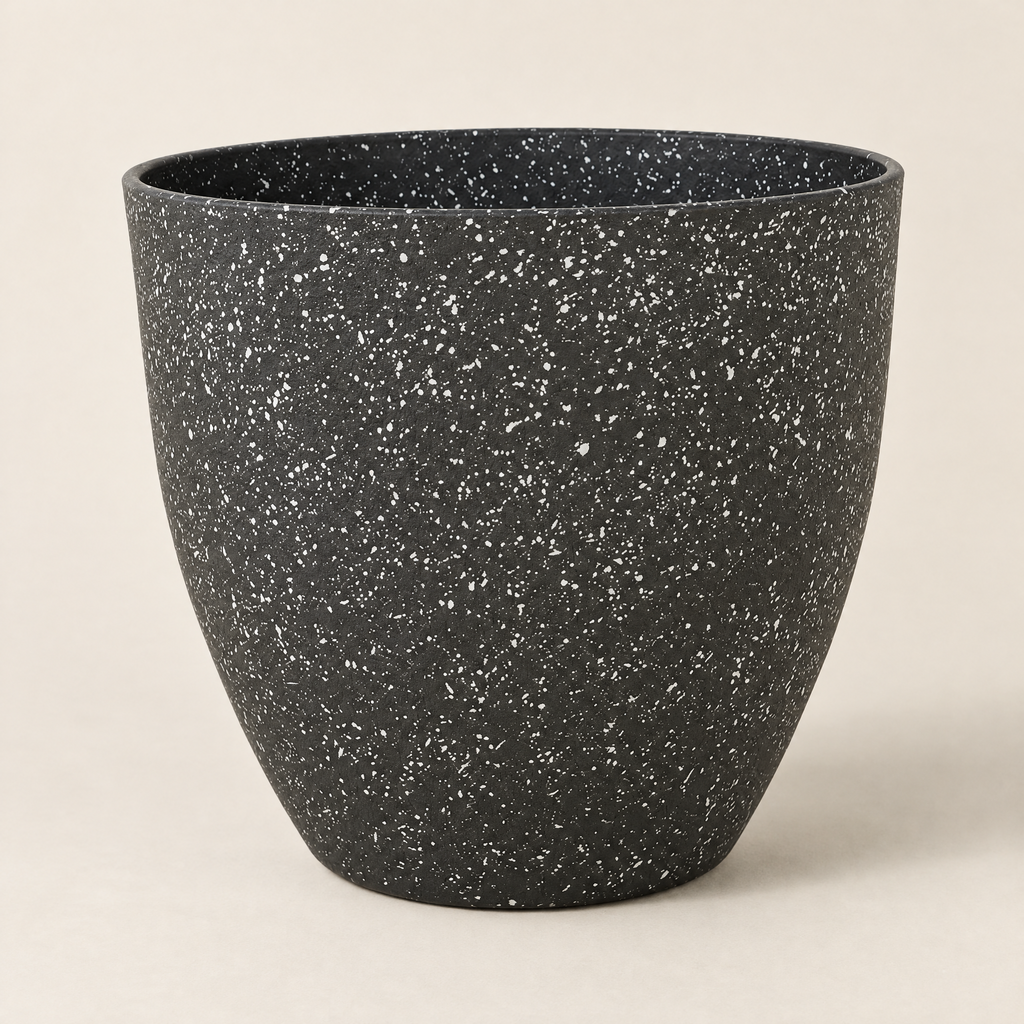 Planter Ignác – dark grey stone-look planter