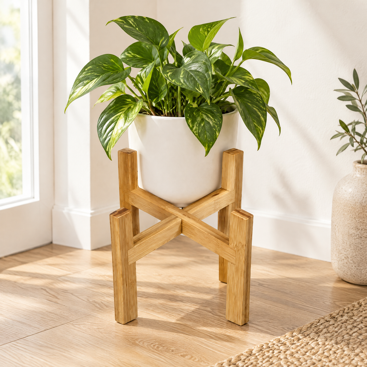 Plant Stand Zoltán – styled in a calm Scandinavian living space