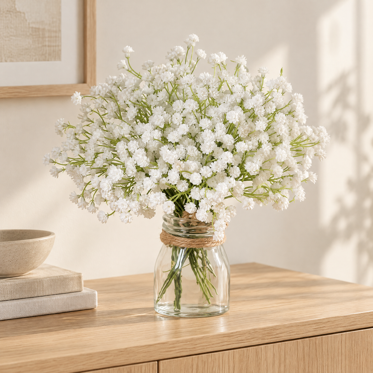 Artificial Baby's Breath Slávka – styled in a calm Scandinavian living space