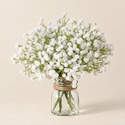 Artificial Baby's Breath Slávka – studio shot on a soft oat backdrop