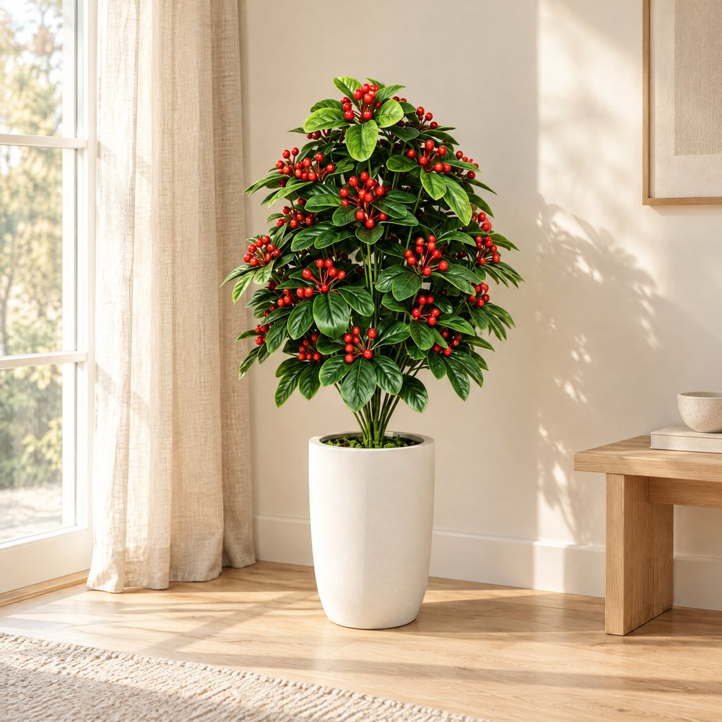 Christmas Plant Gertrúda – styled in a calm Scandinavian living space