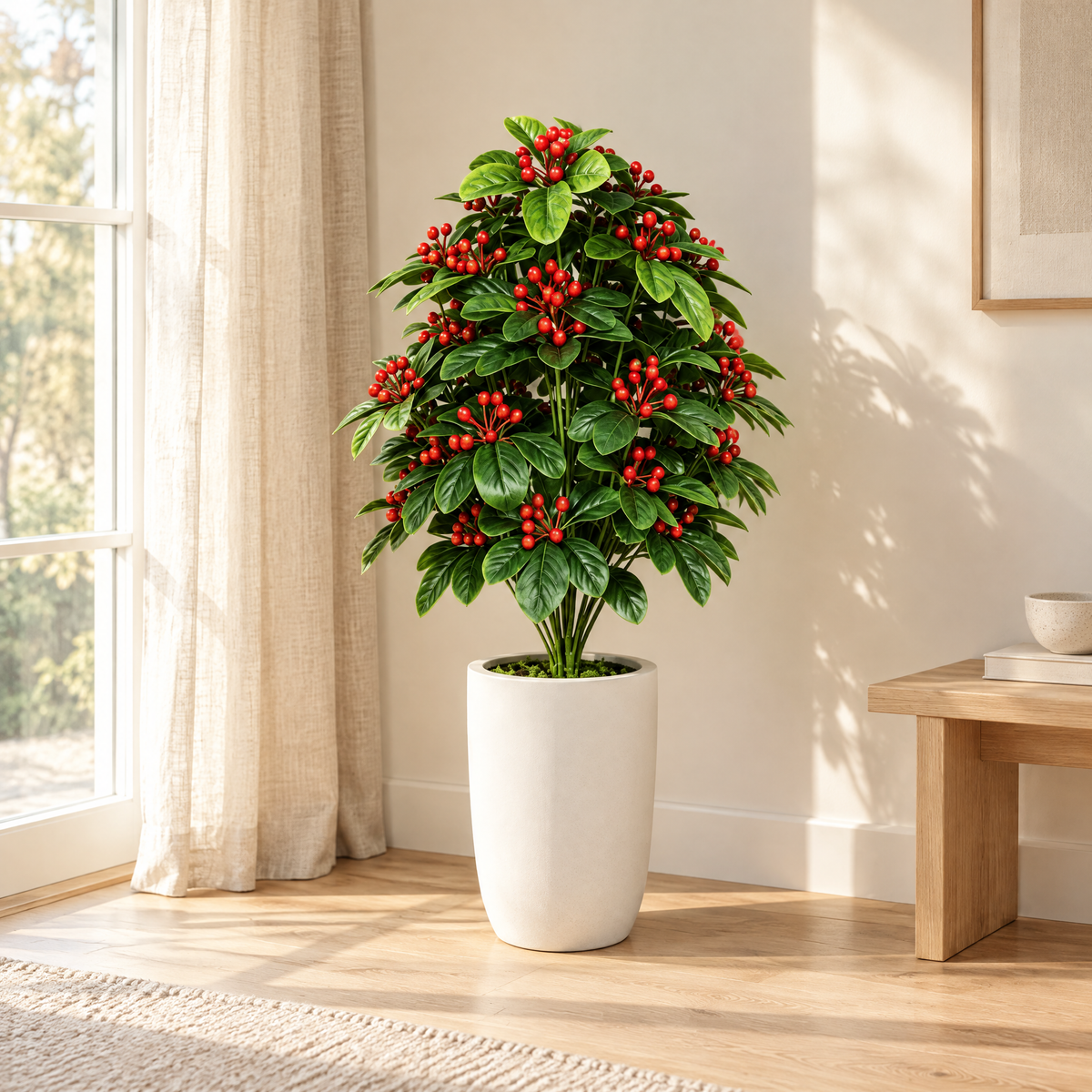 Christmas Plant Gertrúda – styled in a calm Scandinavian living space
