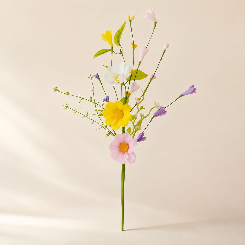 Wildflower Sprays Otília – studio shot on a soft oat backdrop