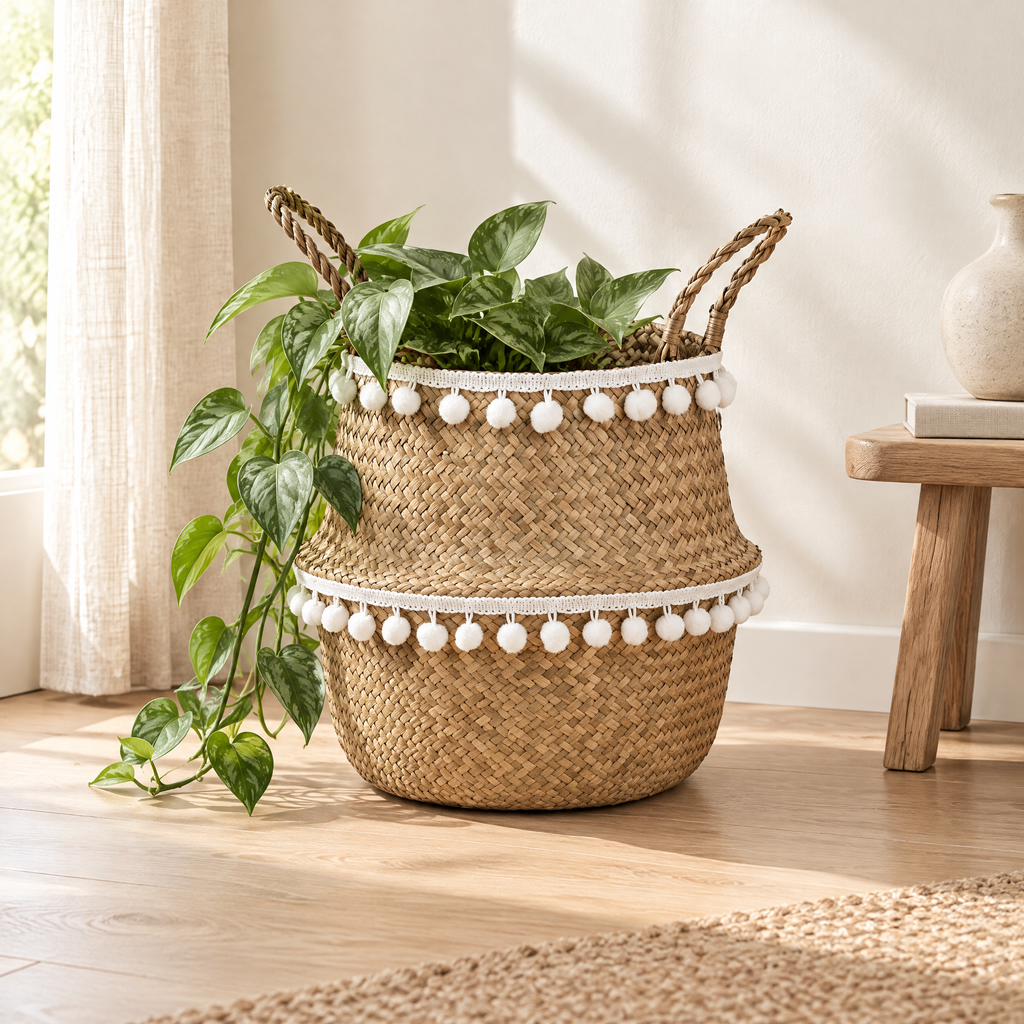 Belly Basket Uršuľa – styled in a calm Scandinavian living space