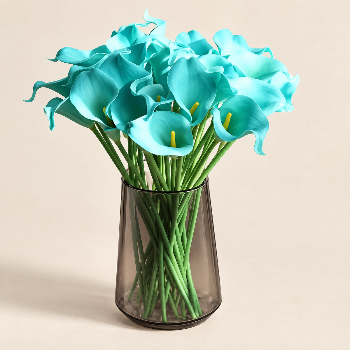 Calla Lily Stems Ľubomíra – Turquoise studio view