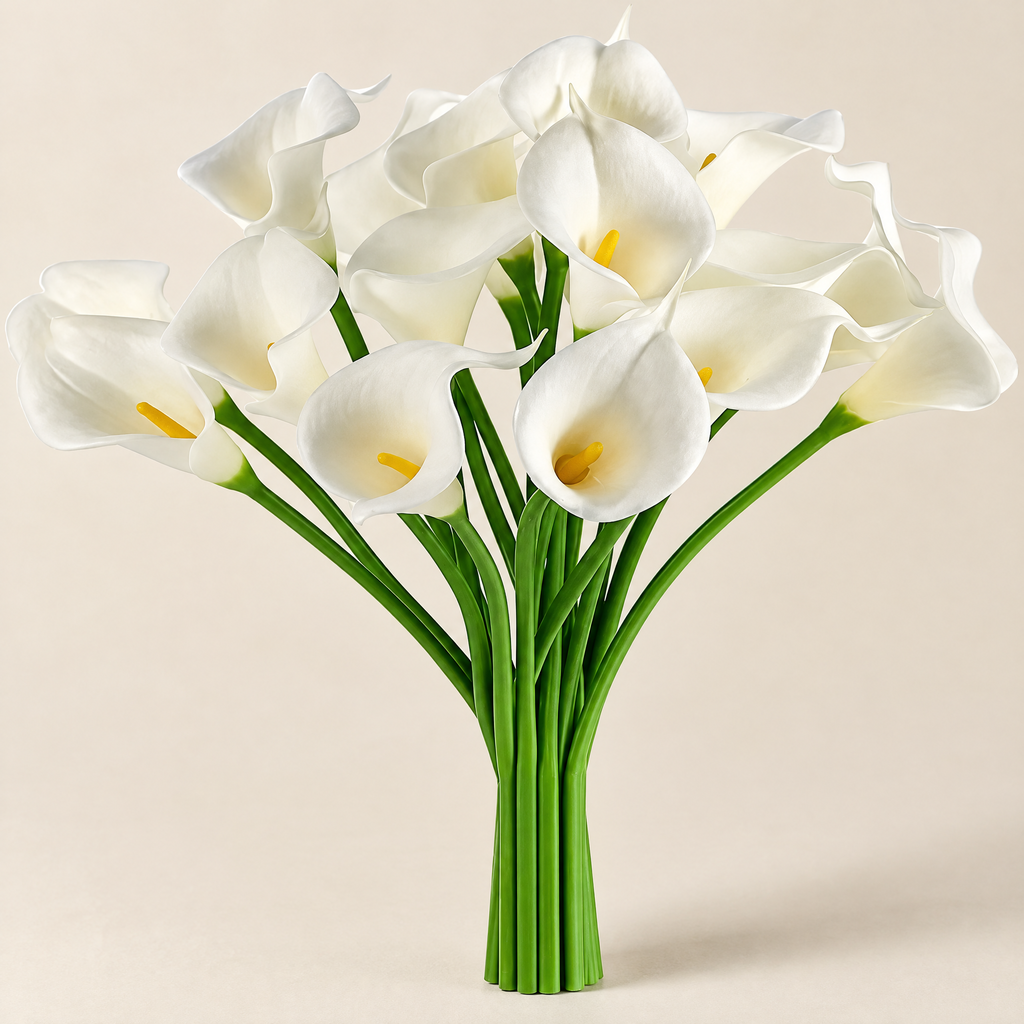 Calla Lily Stems Ľubomíra – White studio view