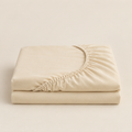 Fitted Sheet Aneta in cream, folded