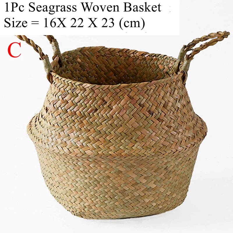 Seagrass basket Eugénia, 16 × 22 × 23 cm