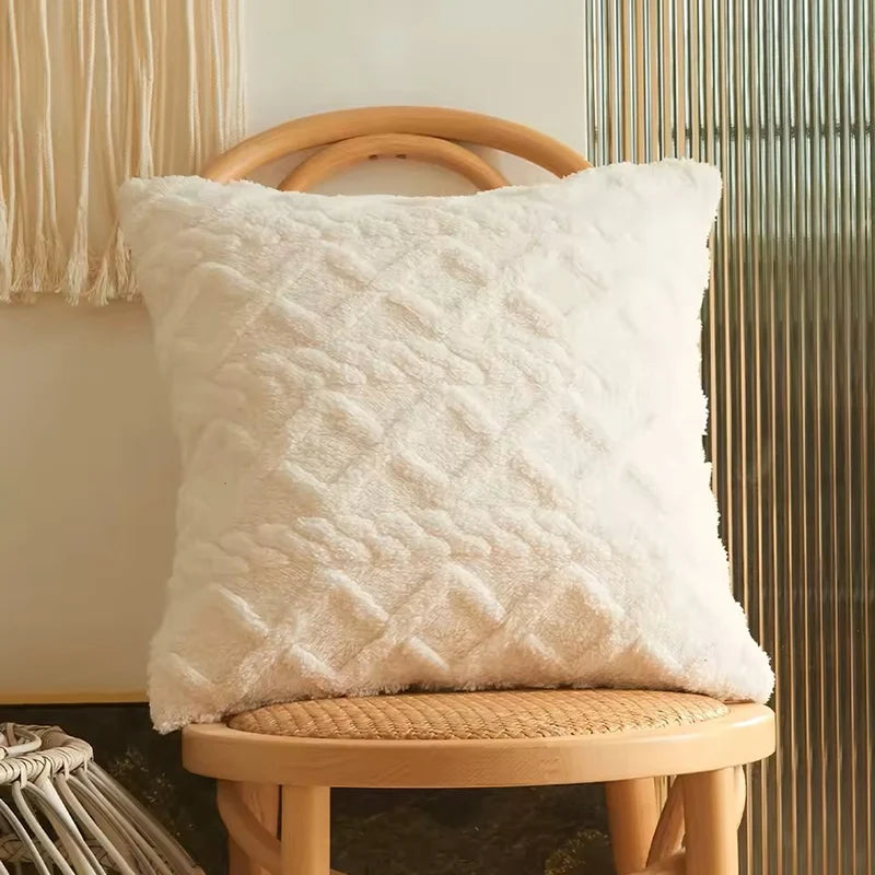 Povlak na polštář Vanda – Plyšová geometrická textura