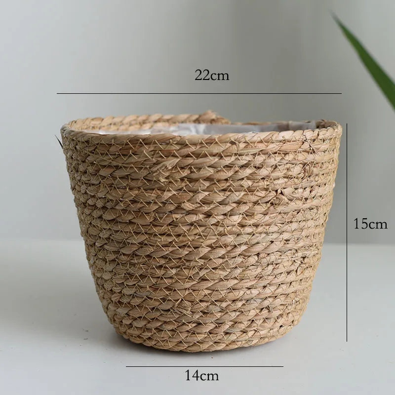 Hedviga planter basket, natural, Ø 22 × 15 cm