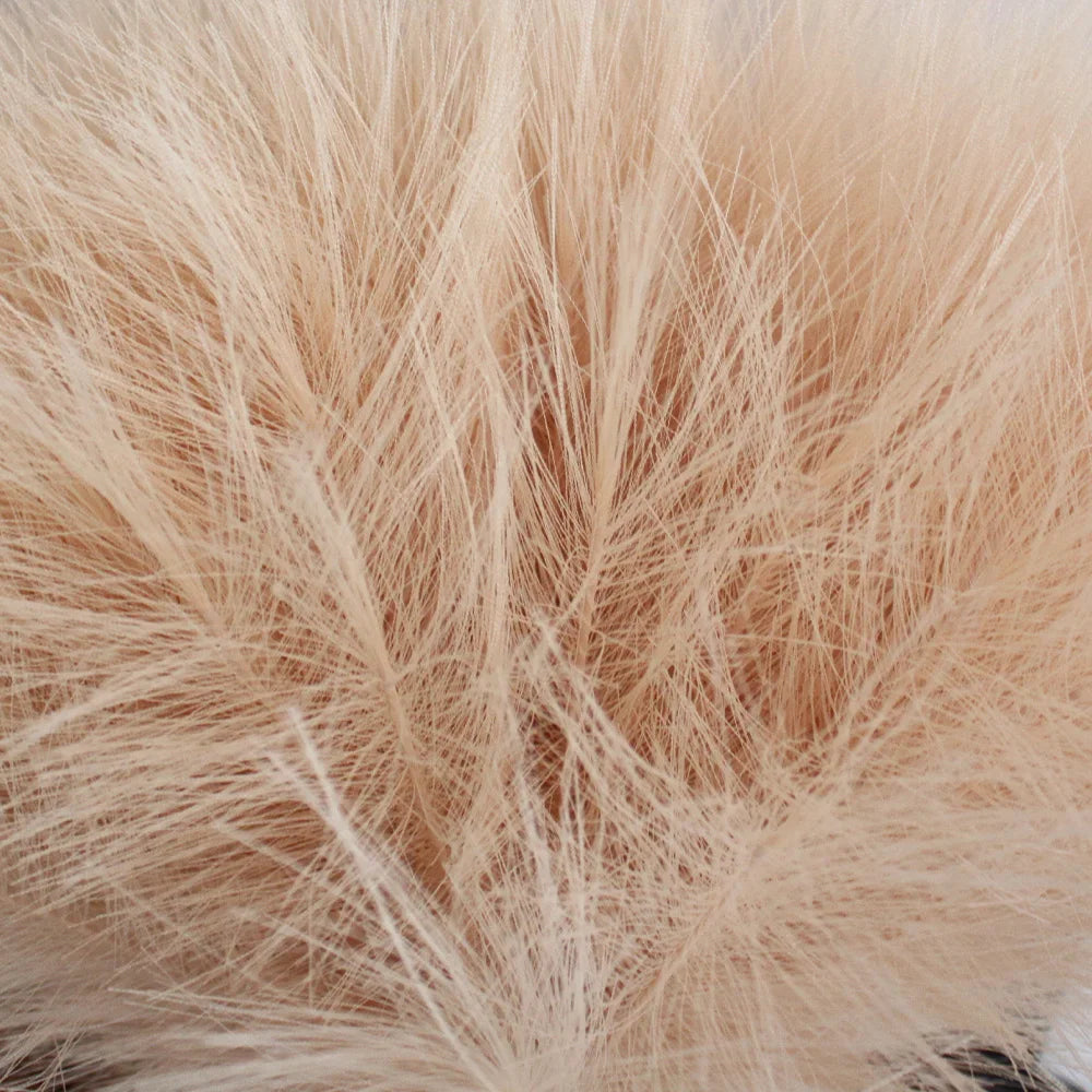 Close-up of soft faux pampas grass plumes