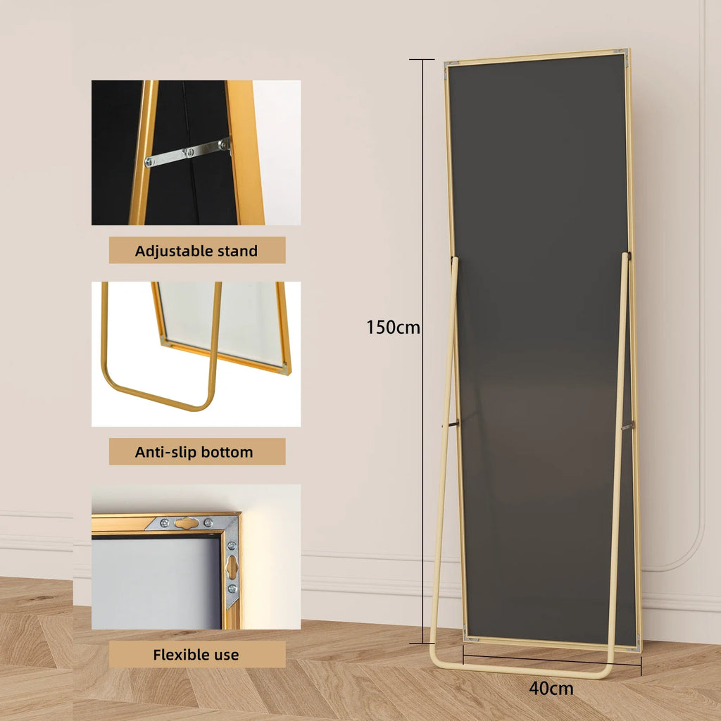 Adjustable stand and anti-slip base of Standing Mirror Ivona, 150 cm by 40 cm