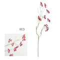 Red faux cranberry berry branch on a white background