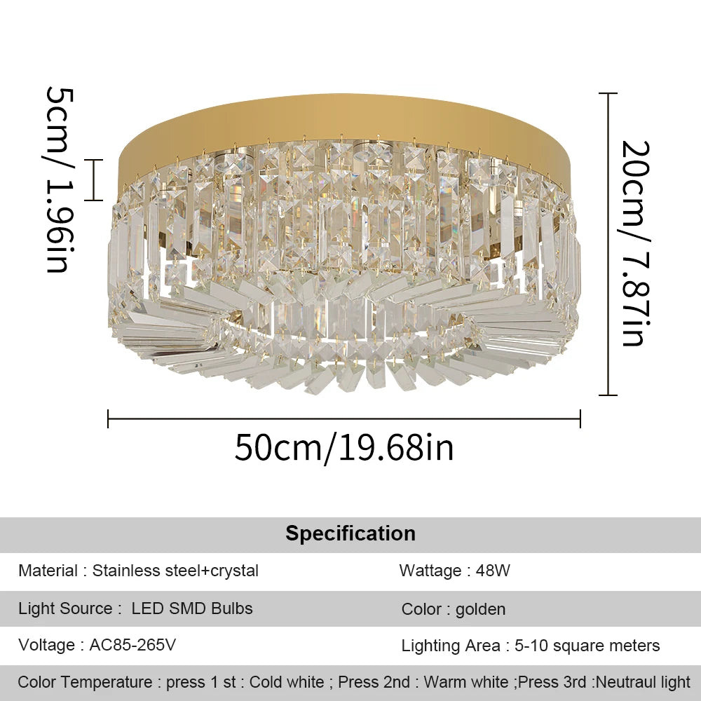 Ceiling Light Laura gold 50 cm dimensions