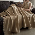 Throw Blanket Alžbeta – Cozy Chunky Knit & Soft Tassels