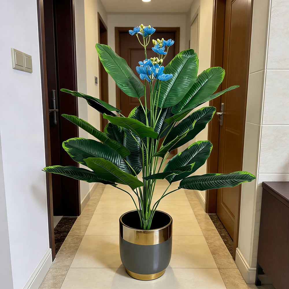 Artificial plant Albína in a hallway in a dark planter