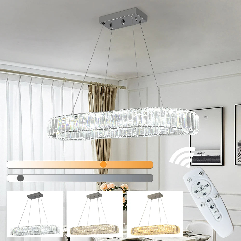 Chandelier Blažej with its remote control and light colour settings
