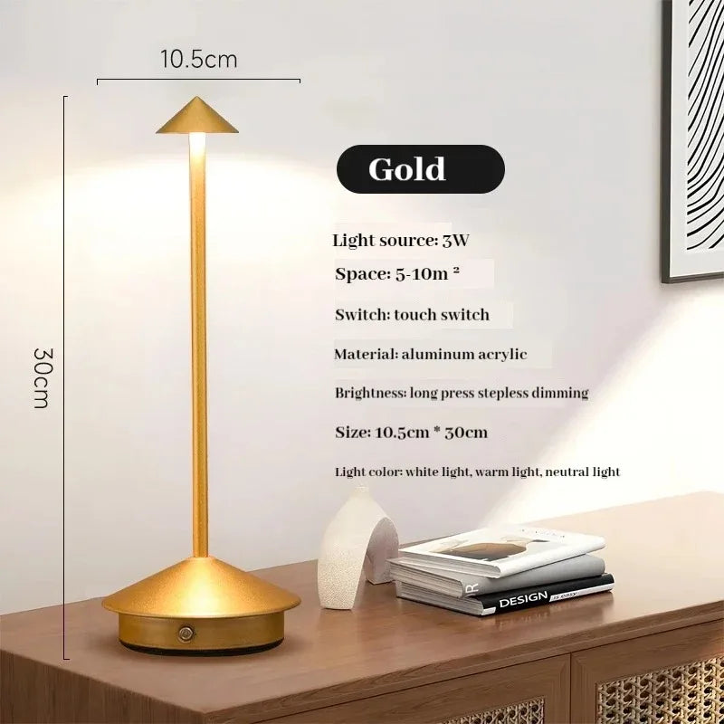 Cordless Lamp Bianka in gold with size