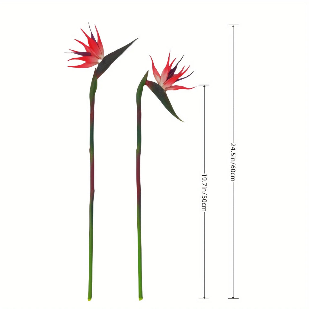 Bird of Paradise Stems Irena, real-touch orange flowers stem length