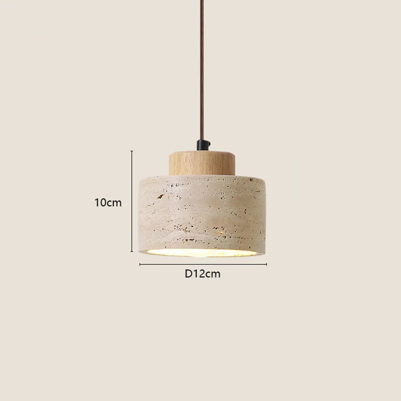 Pendant Light Dana with natural wood cap, 12 cm diameter, 10 cm tall