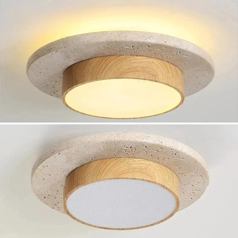 Ceiling Light Hana shown lit and unlit
