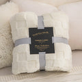 Throw Blanket Sabína in cream, folded