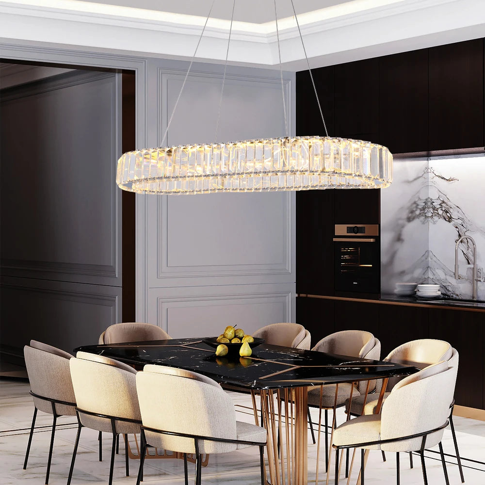 Chandelier Blažej above a dining table