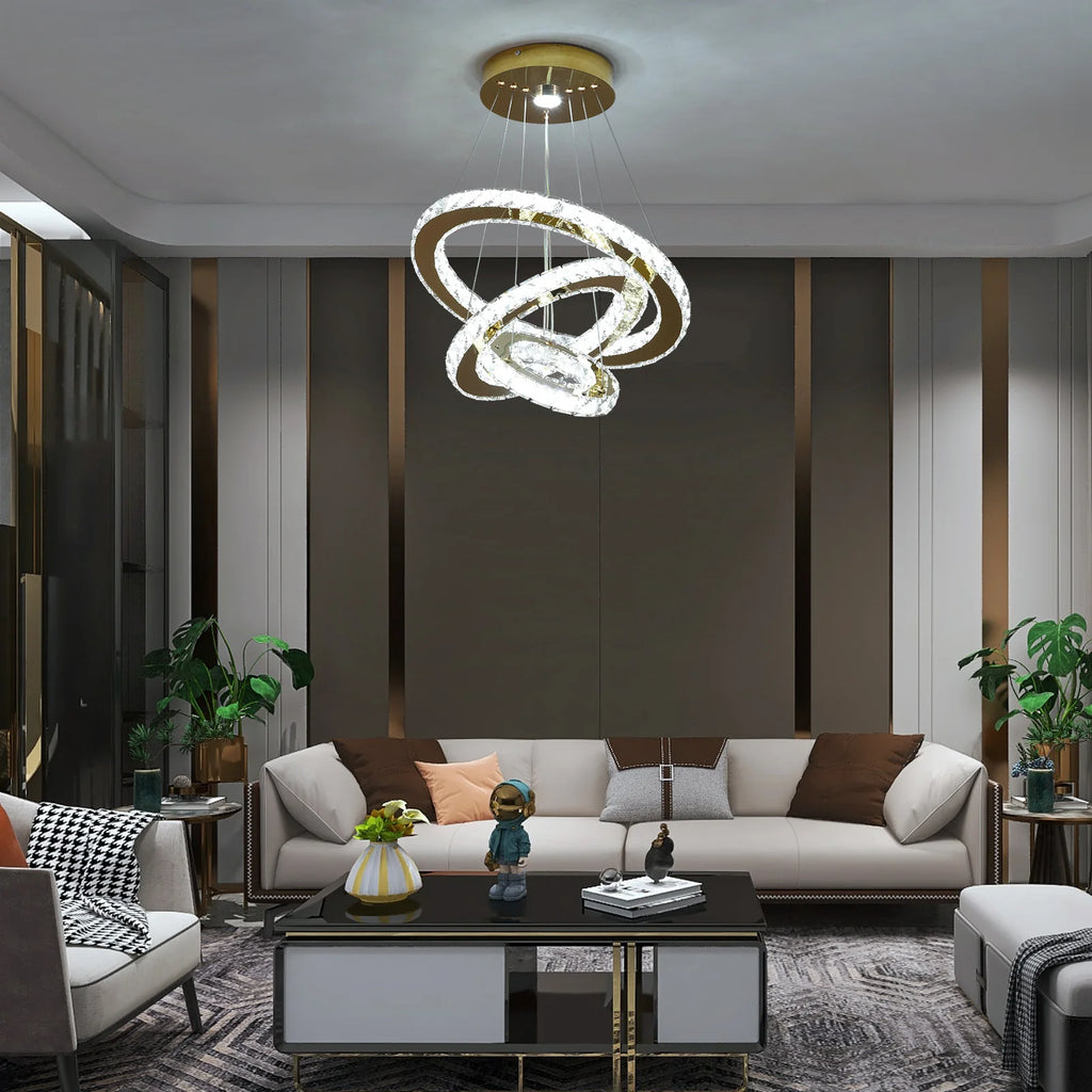 Chandelier Soňa in a modern living room