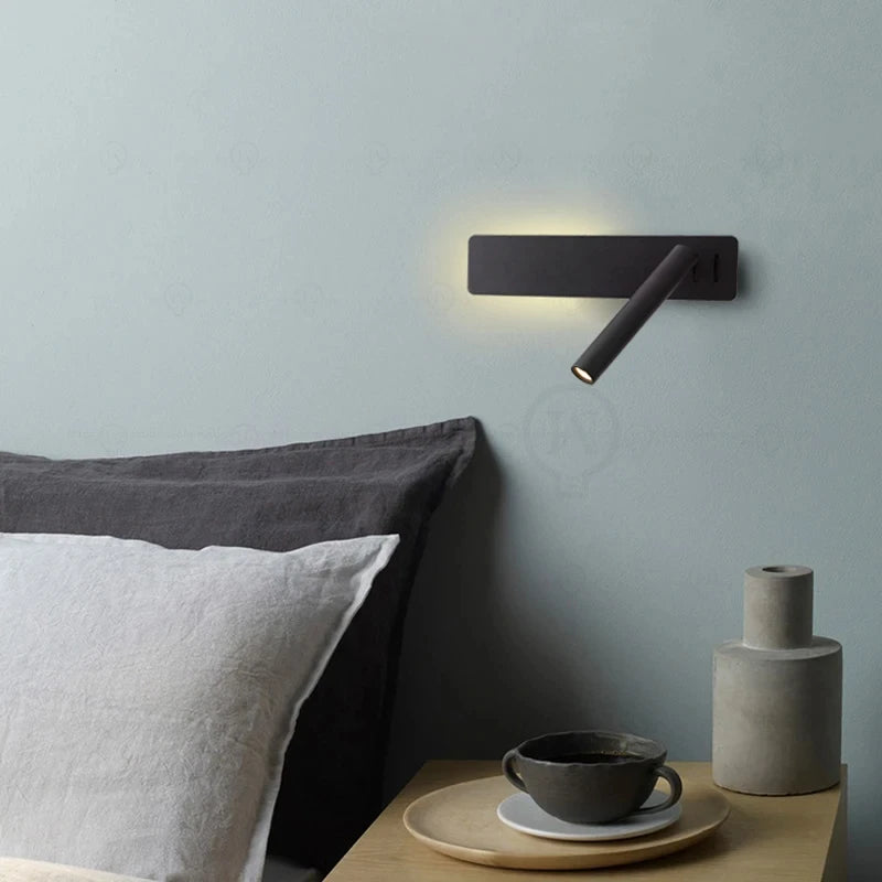 Wall Lamp Monika in black above a nightstand