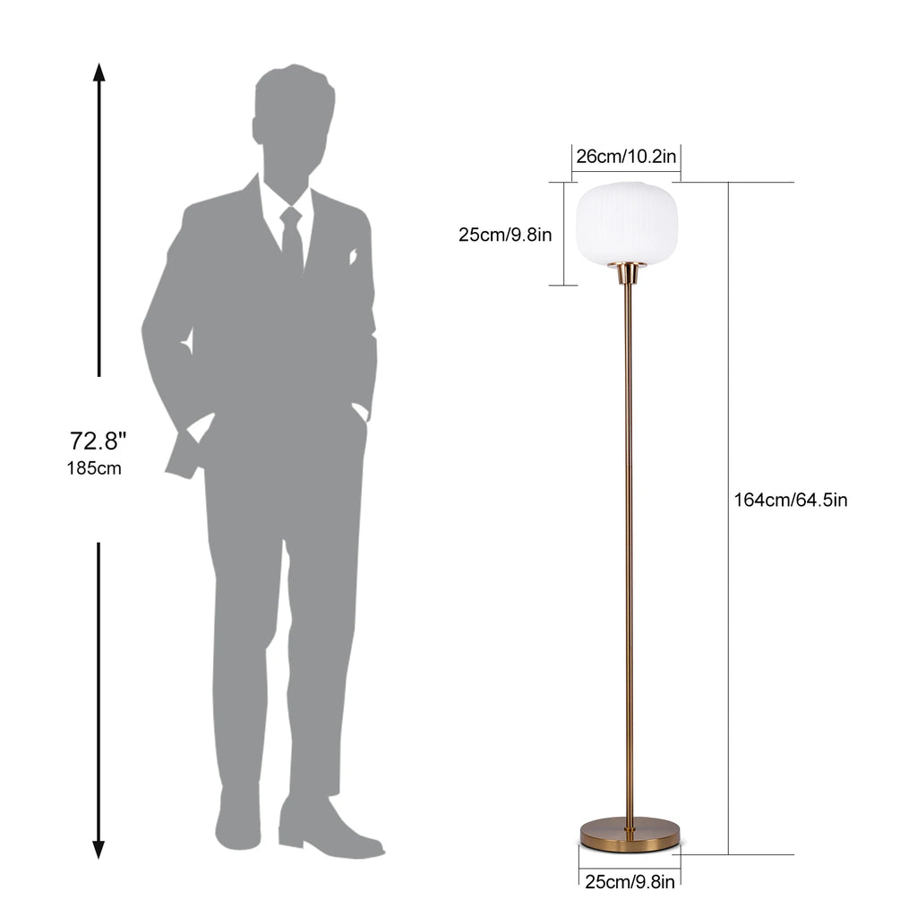 Floor Lamp Patrik dimensions: 164 cm height, 26 cm shade diameter, 25 cm base diameter