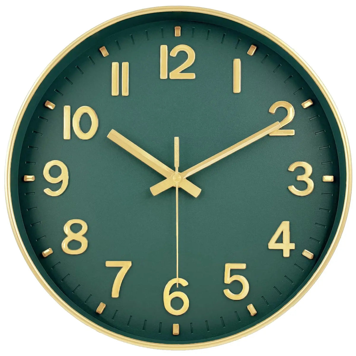 Wall Clock Teodor, silent wall clock forest green