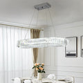 Chandelier Blažej, oval crystal pendant in chrome