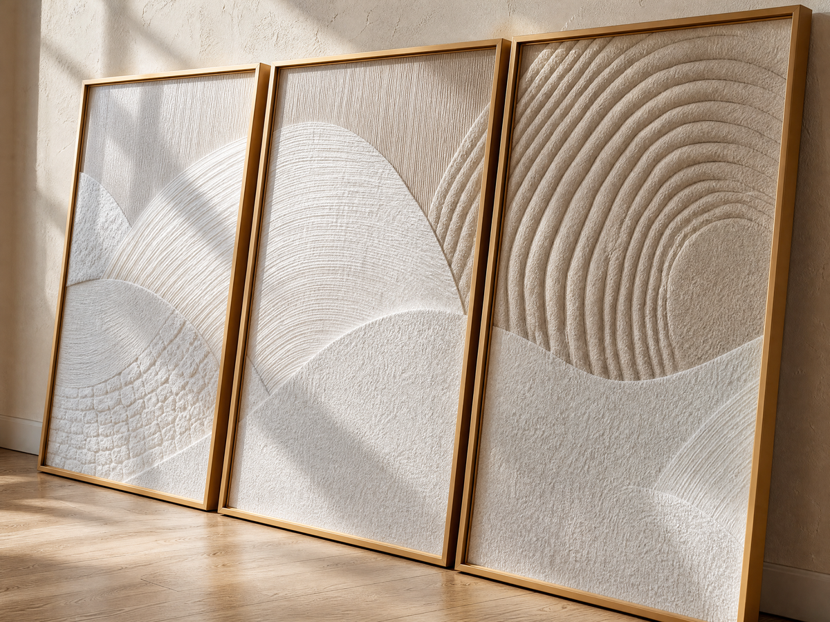 Close-up detail of Canvas Wall Art Ivana's textured surface and gold frame