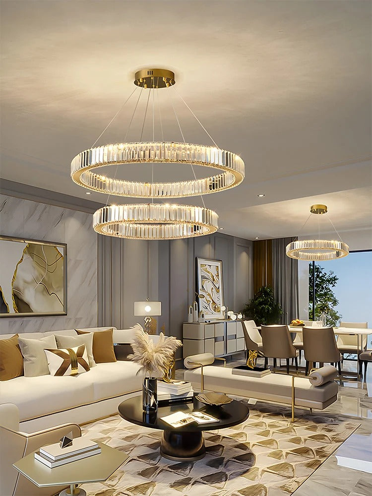Chandelier Gabriela double ring in a living room