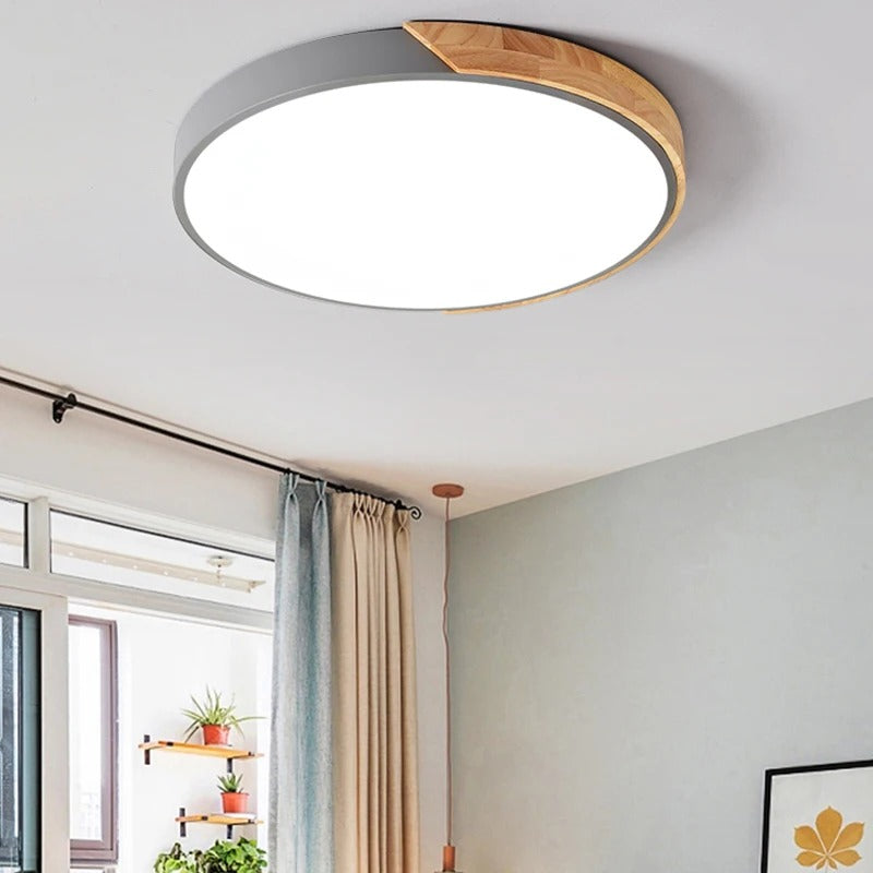 Ceiling Light Juraj in light grey in a living room