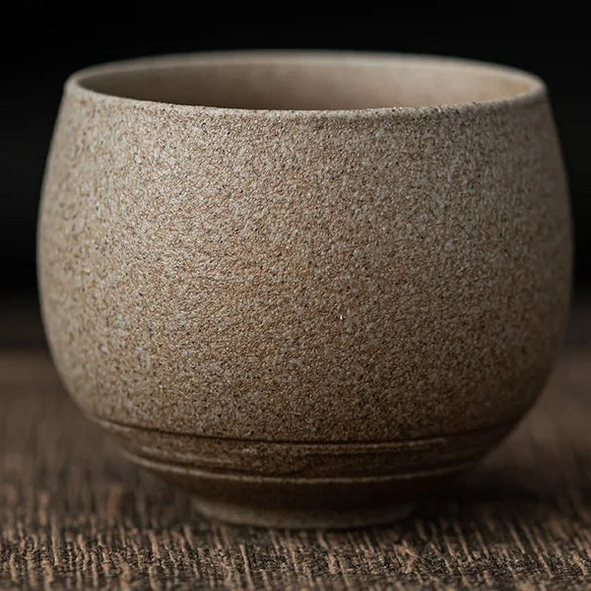 Tea Cup Mária in sand, a speckled natural stoneware cup