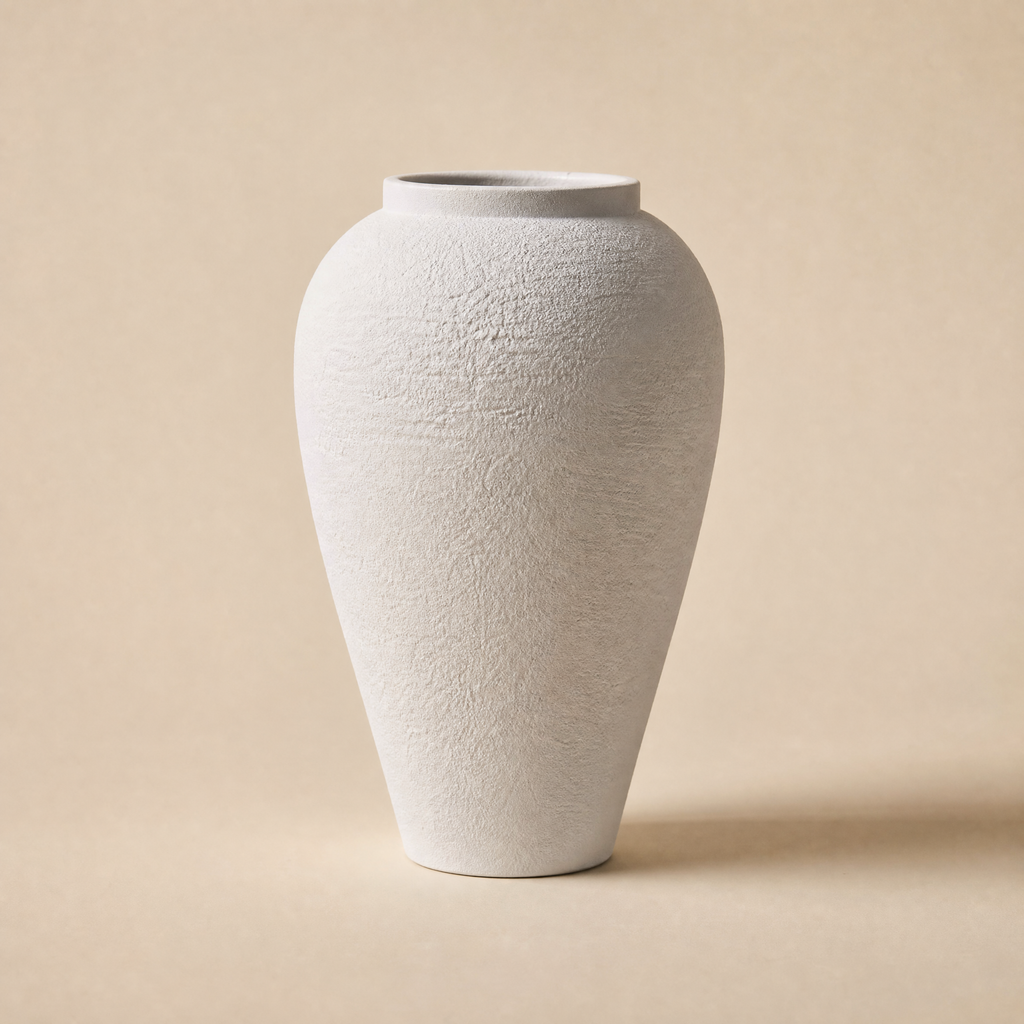 Ceramic Vase Lucia Tall, matte textured stoneware studio product photo