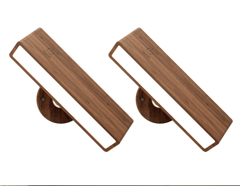 Wall Lamp Hugo set of 2 in walnut