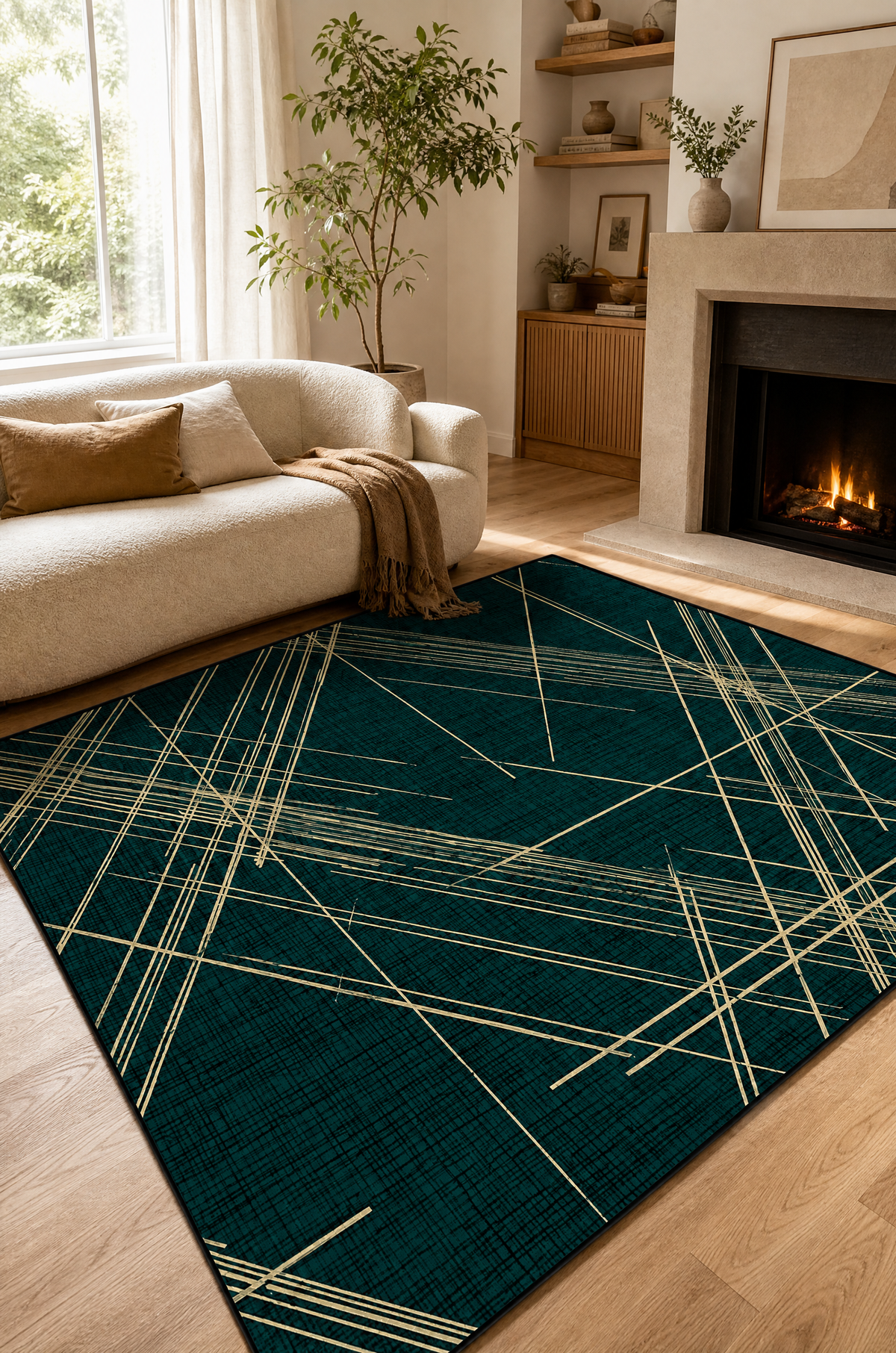 Rug Klára - dense fine crosshatch weave pattern